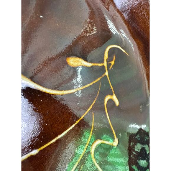 Pied Potter Rick Hamelin Redware Pottery Slipware Christmas Tree Motif Plate - Picture 3 of 12